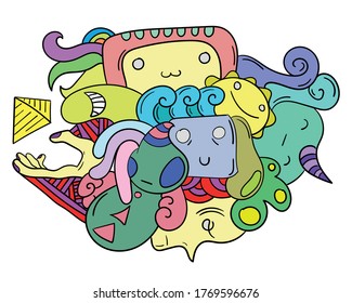 doodle vector with full color