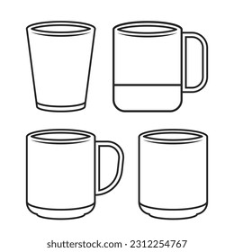 Doodle vector of glasses and cups. Cute doodle vector. Glass doodle