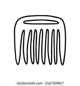 Doodle vector hairbrush illustration. Hand drawn comb isolated