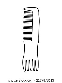 Doodle vector hairbrush illustration. Hand drawn comb isolated