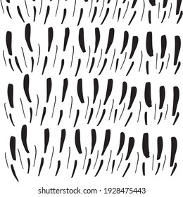Pieza vectorial de garrapata de fondo abstracto moderno patrón blanco y negro sin fisuras con trazos de pincel de marcador. Se puede usar para imprimir, banner, diseño web y otra tipografía.