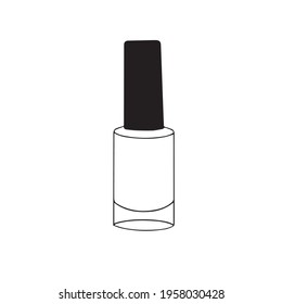 Doodle vector hand drawn bottle of nail polish. Manicure, pedicure, nail varnish, hand care. Design element for typography and digital use.