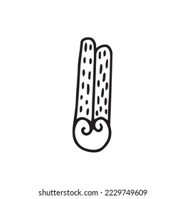 Ilustración de canela dibujada a mano por el vector de Doodle