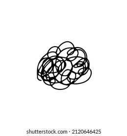 Doodle vector hand drawn cloud of dust. Scribble, chaotick lines, messy, dirt, texture, thread. Design element isolated for typography and digital use.