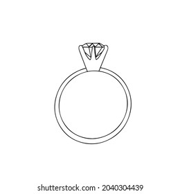 Doodle vector hand drawn engagement ring with diamond. Wedding, proposal, bride,jewellery, marriage, bachelorette party  celebration, love. Design element isolated for typography and digital use.
