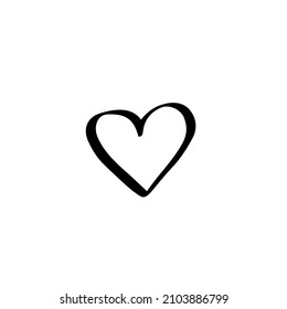 Doodle Vektorgrafik handgezeichnet Herz. 14. Februar, Heiliger Valentinstag, Herzsymbol, Hochzeit, Liebe. Design-Element für Typografie und digitale Nutzung.