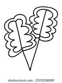 Doodle vector hand drawn magical floral element