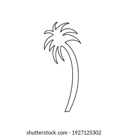 Icono de árbol de palma dibujado a mano por el vector Doodle. Resort marino, paisaje de playa, objetos de verano, vacaciones tropicales en el paraíso, elementos de diseño natural. Pasos aislados 10 para tipografía y uso digital.