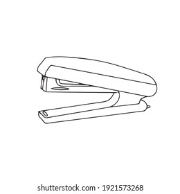Doodle vector hand drawn realistic stapler for documents,sheets, office paper work, stationary. Design element icon isolated for typography and digital use.