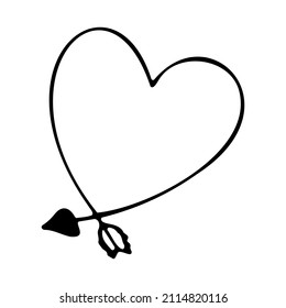 Doodle vector heart for Valentine's Day, Mother's Day, wedding, love and romantic Hand Heart events.