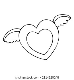 Doodle vector heart for Valentine's Day, Mother's Day, wedding, love and romantic Hand Heart events.
