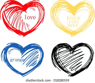 doodle vector hearts. Vector illustration