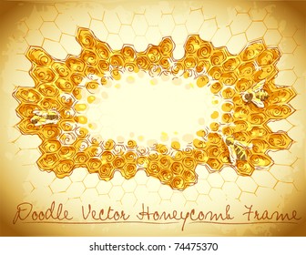doodle vector honeycomb frame