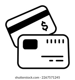 Icono de vector de garabatos de tarjetas de crédito 
