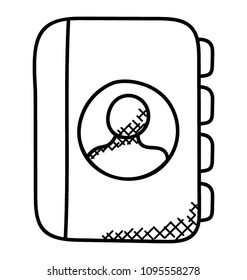 
Doodle vector icon of phone book
