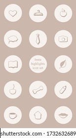 Doodle vector icons set for insta highlight stories, logo design etc.