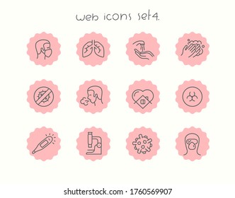 Doodle vector icons set isolated on white. Web icons set 4. Medicine