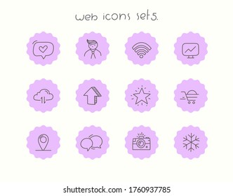 Iconos vectoriales de garabatos aislados en blanco. Iconos web establecidos en 5