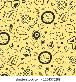 Doodle vector illistration of developing and using personal potential. Concept of personal growth instrumets. Great for background.