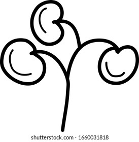 Doodle vector illustration of berries with leaves on a white background