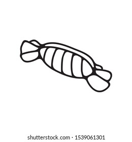 Doodle vector illustration with candy. Vector isolated sketch icons.