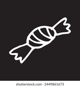 doodle vector illustration of candy on black