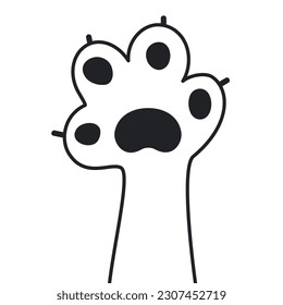 doodle vector illustration of cat paw