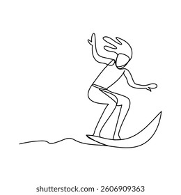 Doodle vector illustration Design Continuous one line drawing summer Concept 