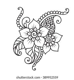 Doodle Vector Illustration Design Element. Flower Ornament.