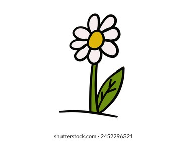Doodle, vector illustration of a flower.