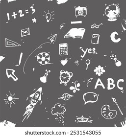 ilustração vetorial doodle, rabiscos desenhados à mão, rabiscos infantis, animação de ilustração de quadro-negro
