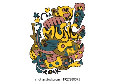 Doodle Vector Illustration Music Fun Stock Vector (Royalty Free ...