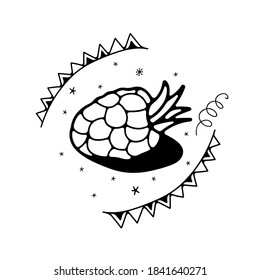 Ilustración vectorial Doodle con frambuesas. Aislado sobre fondo blanco.