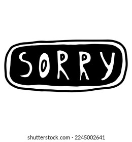 Ilustración vector Doodle de la burbuja de habla lamentable. Color blanco y negro delineado.