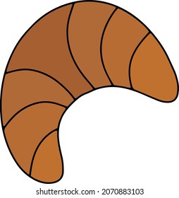 Doodle Vektorgrafik schmackhaftes französisches Croissant. Bäckerei Essen. Leckeres französisches Frühstück