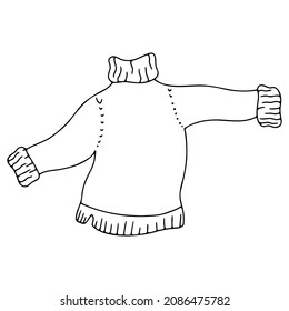 ilustración de doodle de suéter cálido de invierno