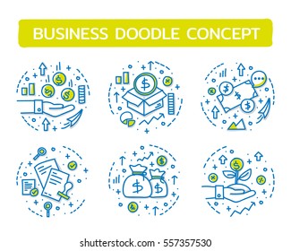 Doodle vector illustrations of Business Concepts.