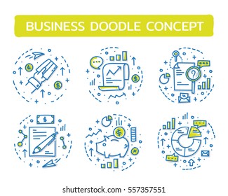 Doodle vector illustrations of Business Concepts.