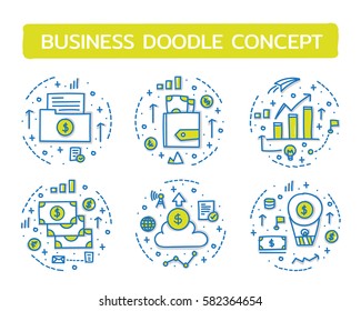Doodle vector illustrations of Business Concepts.