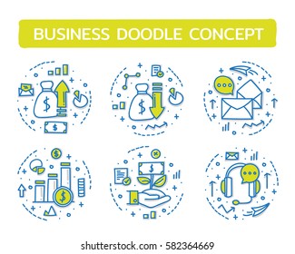 Doodle vector illustrations of Business Concepts.