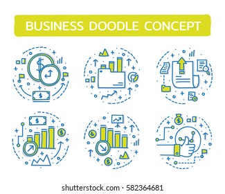 Doodle vector illustrations of Business Concepts.