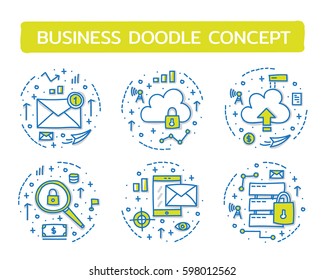 Doodle vector illustrations of Business Concepts.