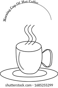 Doodle vector image of Hot Cup Of Morning Coffee. Coffee Symbol. Hot Cup Icon.