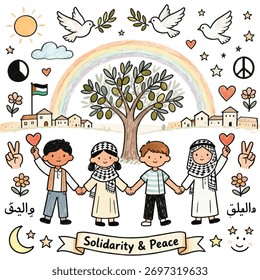 Doodle Vector of International Day of Solidarity with the Palestinian People