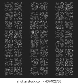 Doodle vector kindergarten elements