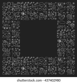 Doodle vector kindergarten elements