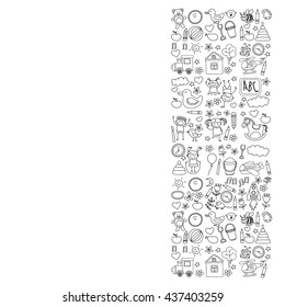Doodle vector kindergarten elements