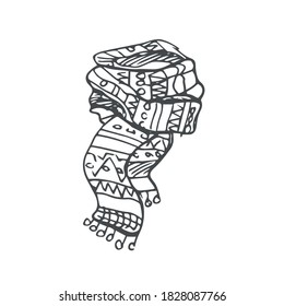 logo del vector doodle del bufanda