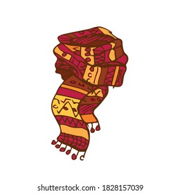 doodle vector logo of scarf muffler