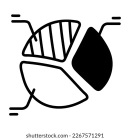 Doodle vector of market shares pie chart 